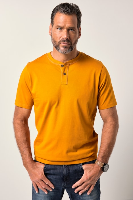 JP 1880 Henley, Buik-Fit, korte mouwen, ronde hals, tot 8XL