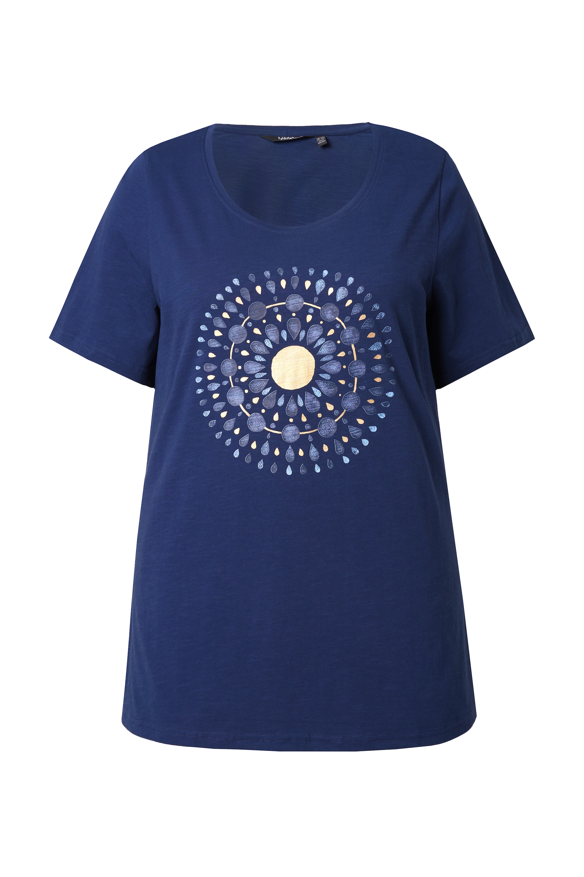Ulla Popken Damen große Größen T Shirt Mandala A Linie Rundhals Halbarm 818638