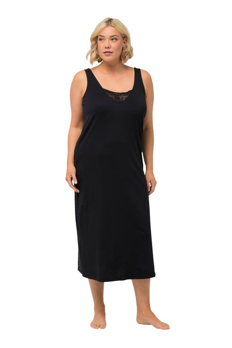 Noční košile, krajka, výstřih do V, bez rukávů, směs modalu