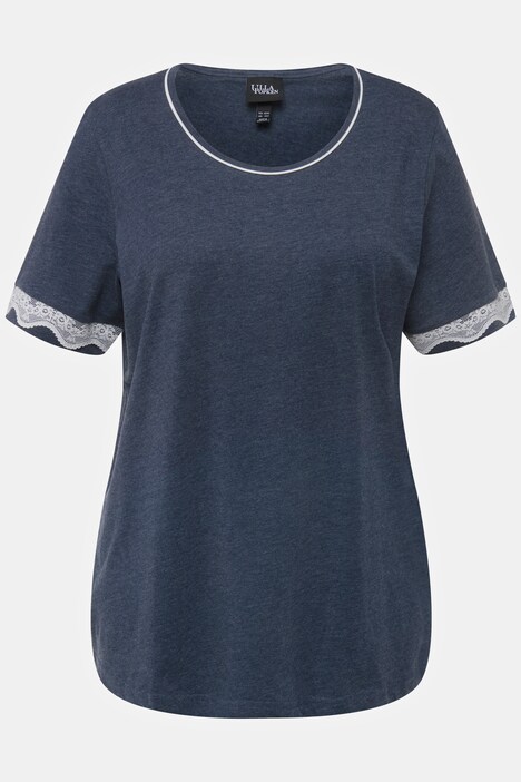 Pyjama, Spitzenbänder, Rundhals, Halbarm