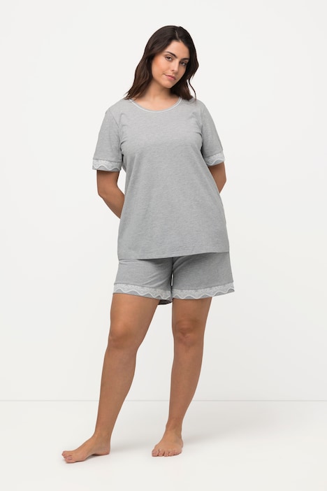 Lace Trim Short Pajama Set