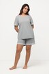 Pyjamas, blondebånd, rund hals, korte ærmer