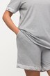 Pyjamas, blondebånd, rund hals, korte ærmer