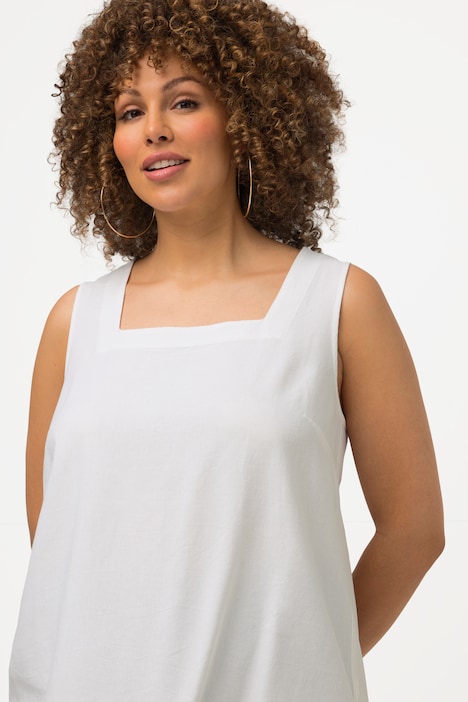 Cross Back Linen Blend Tank Top | Tanks | Blouses