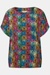 Blusenshirt, oversized, LeoKopf Print, Rundhals