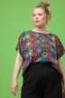 Blusenshirt, oversized, LeoKopf Print, Rundhals