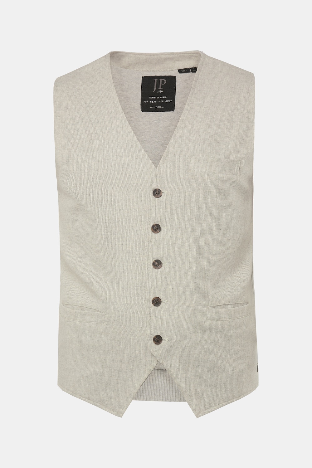 tweed gilet, folklore, wollen blend, salt&pepper dessin, gebreide achterkant