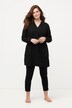 Blusa larga de tela bubble, cuello en V, manga larga, algodón orgánico
