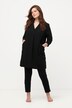 Blusa larga de tela bubble, cuello en V, manga larga, algodón orgánico
