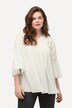 Eco Cotton Pintuck 3/4 Sleeve A-Line Blouse
