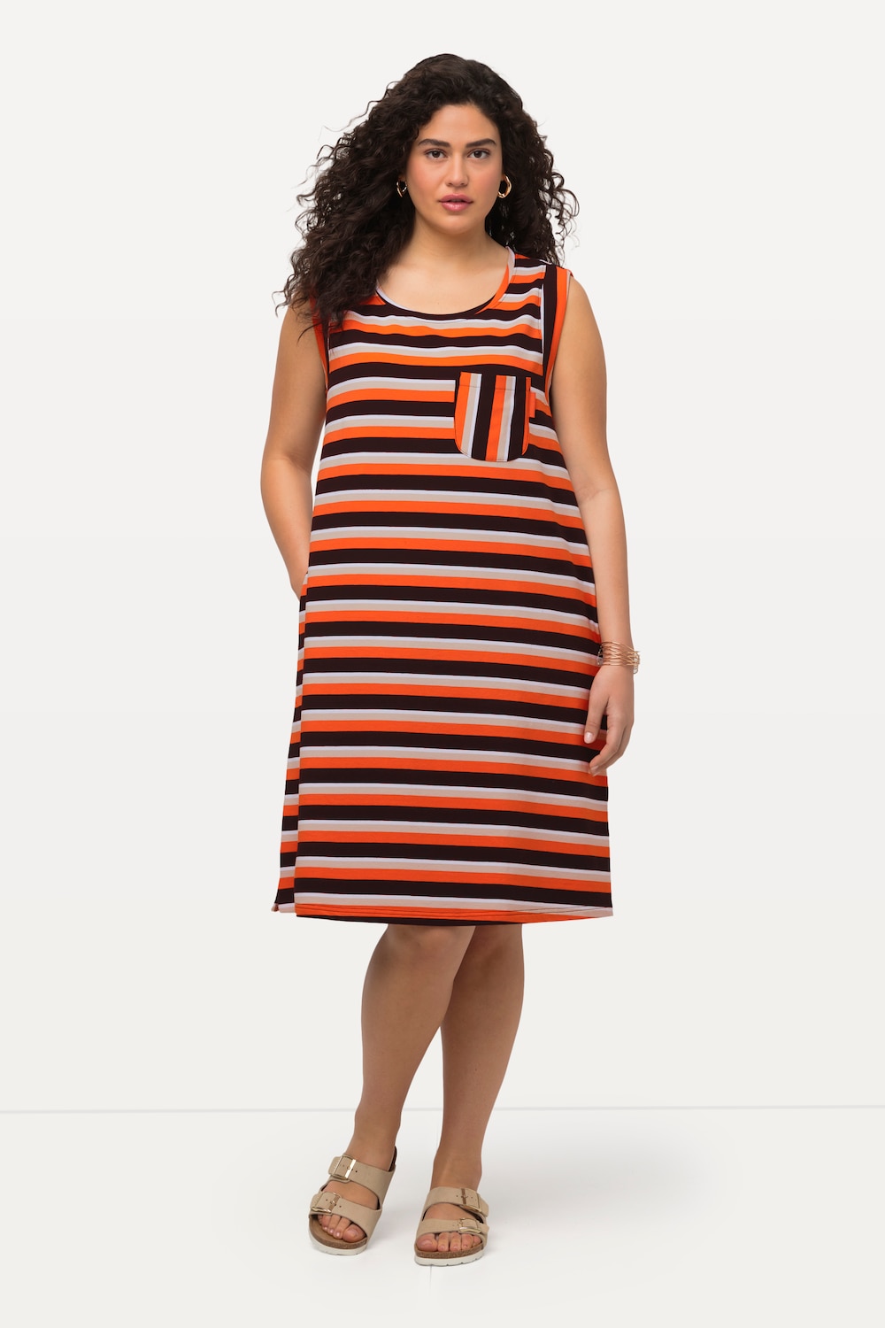 Große Größen Sweatkleid, Damen, orange, Größe: 50/52, Baumwolle, Ulla Popken