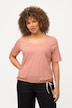 gestreept shirt, hartvormige hals, classic, band aan de zoom, korte mouwen