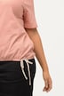 gestreept shirt, hartvormige hals, classic, band aan de zoom, korte mouwen