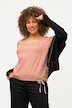 gestreept shirt, hartvormige hals, classic, band aan de zoom, korte mouwen