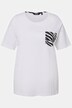 T-shirt, gestreept borstzakje, ronde hals, korte mouwen