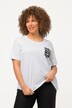 T-shirt, gestreept borstzakje, ronde hals, korte mouwen