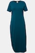 Jersey maxi-jurk, ronde hals, halve mouwen, biologisch katoen