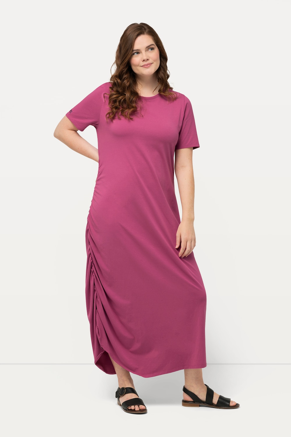 Grote Maten maxi jerseyjurk, Dames, rood, Maat: 42/44, Katoen, Ulla Popken