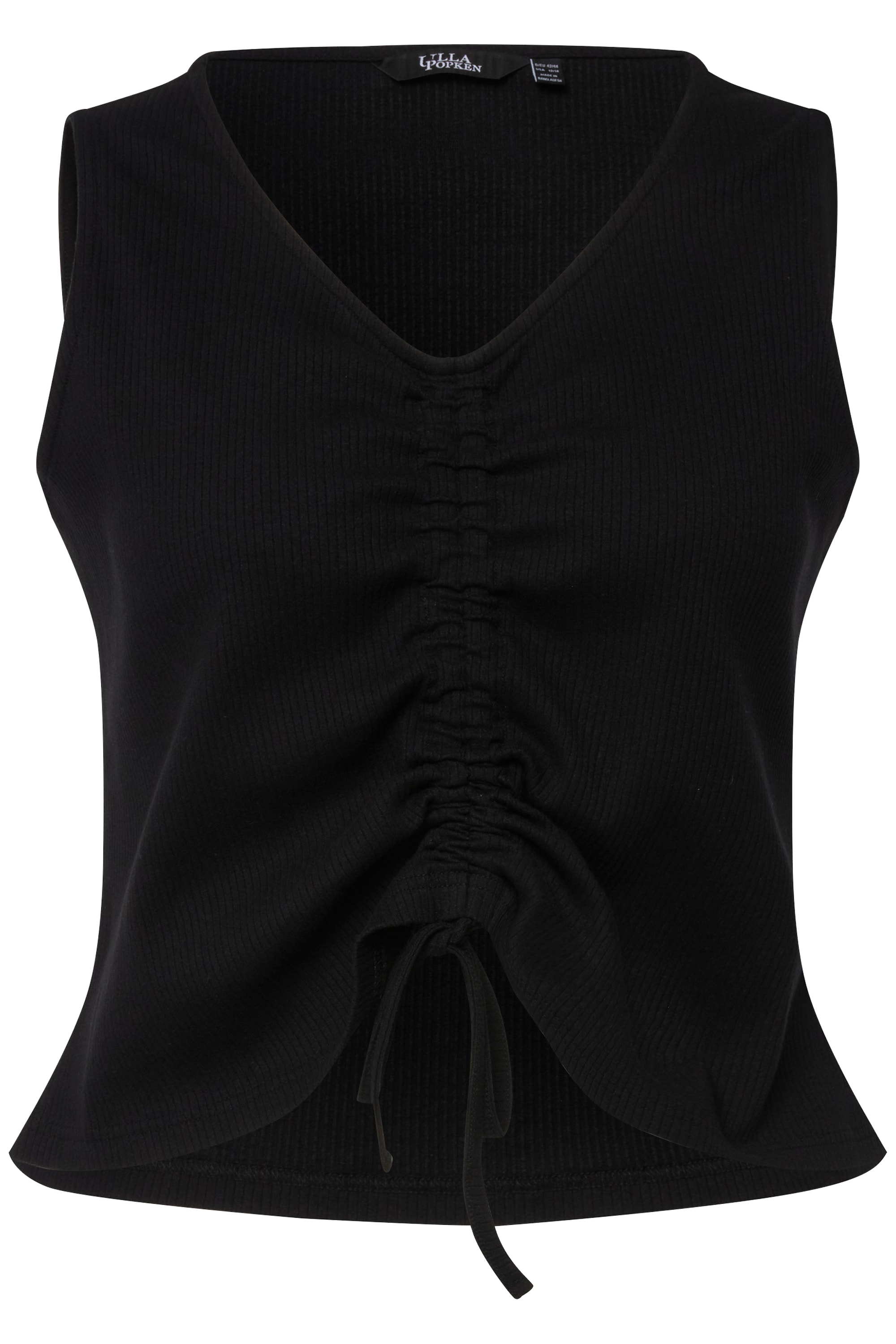 Ulla Popken Damen große Größen Top Rippjersey Slim V Ausschnitt ärmellos 818776
