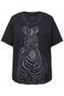 Tričko, zebra, otevřené okraje, kulatý výstřih, krátké rukávy