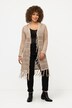 Longline Open Knit Crocheted-Look Layering Cardigan