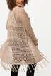 Longline Open Knit Crocheted-Look Layering Cardigan