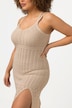 Häkelkleid, V-Ausschnitt, Spaghettiträger, ärmellos