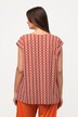 Geometric Cap Sleeve Split Neck Tee