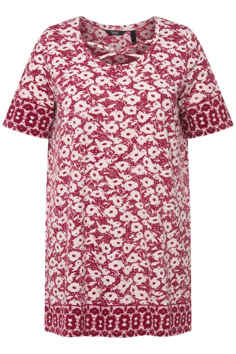 Tričko, vzor, A střih, kulatý výstřih, ozdobné stuhy, krátké rukávy