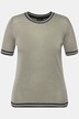T-shirt, metallic-effect, strepen, ronde hals, korte mouwen