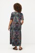 Floral Damask-Inspired Short Sleeve Empire Waist Knit Dress