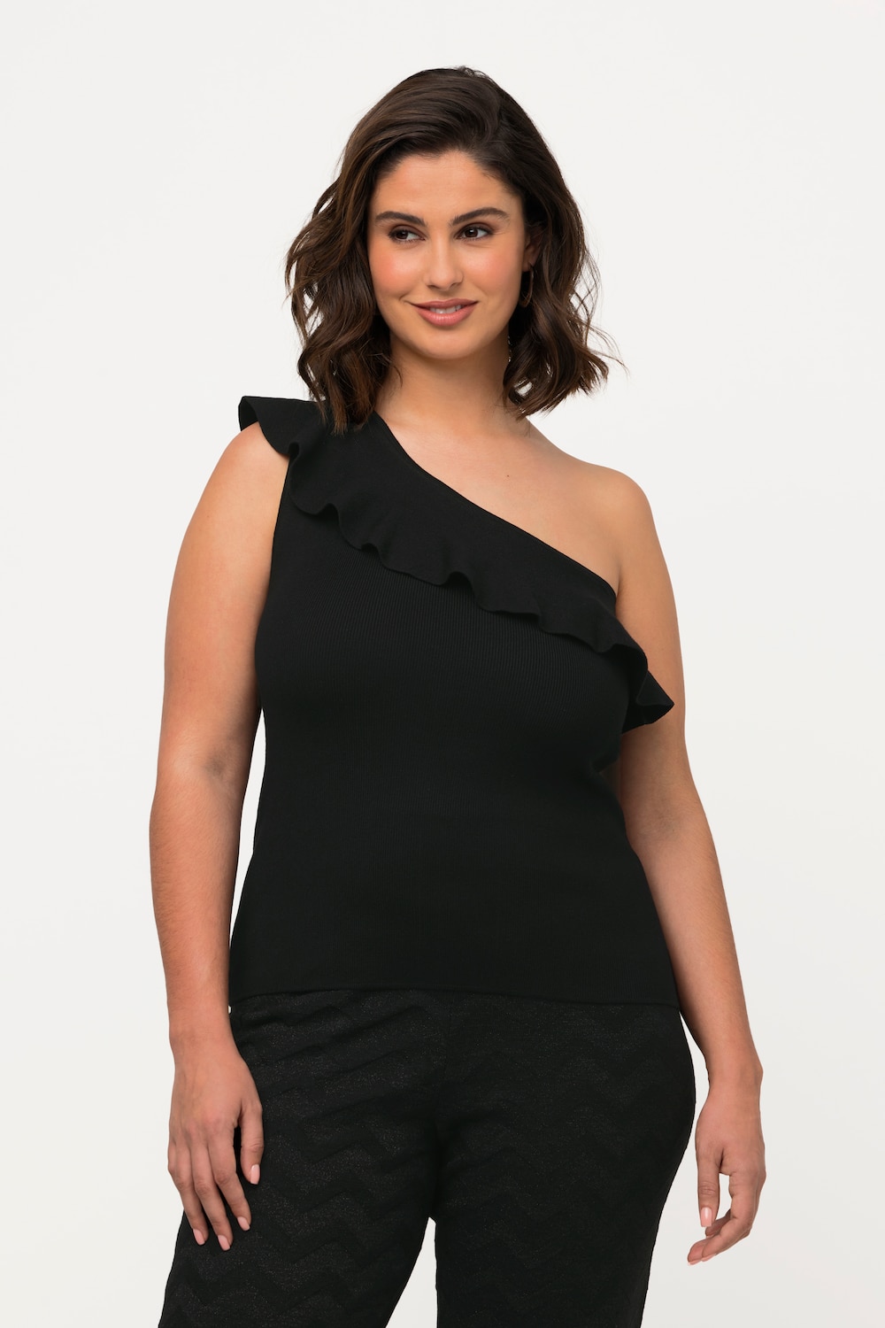 Große Größen Stricktop, Damen, schwarz, Größe: 46/48, Viskose/Synthetische Fasern, Ulla Popken