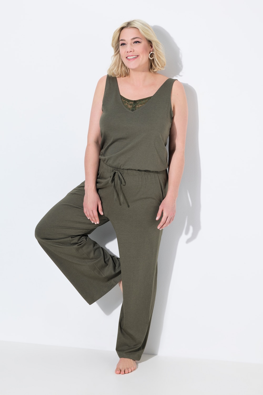 Große Größen Jumpsuit, Damen, braun, Größe: 42/44, Baumwolle/Synthetische Fasern, Ulla Popken