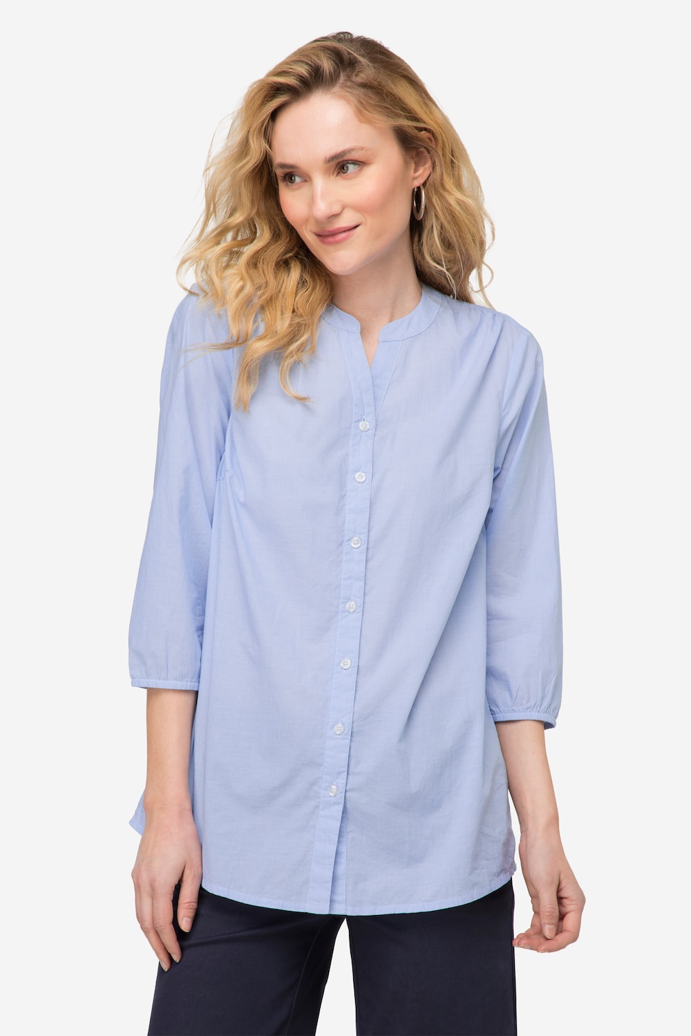 Große Größen Bluse, Damen, blau, Größe: XL, Baumwolle, LAURASON