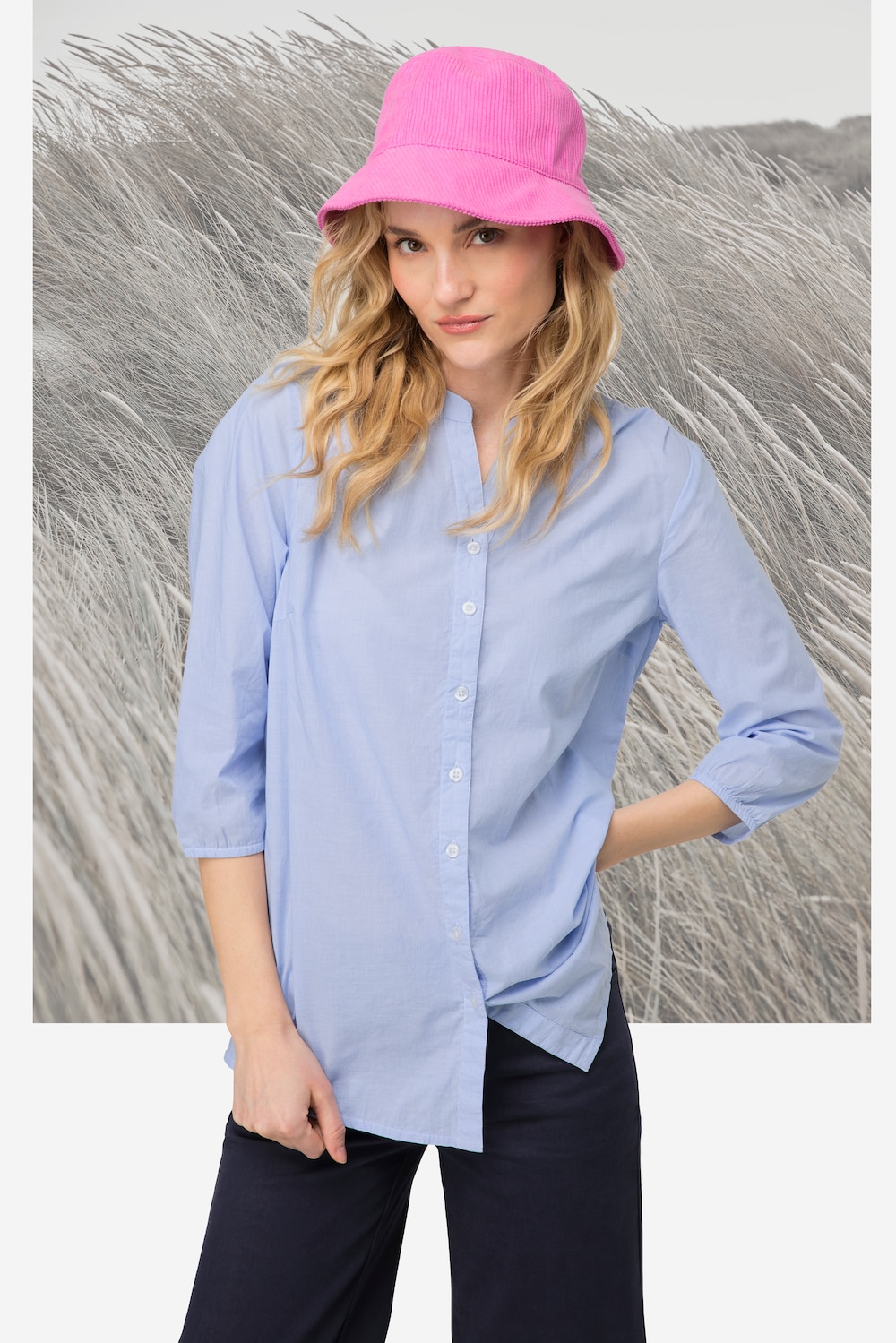 Große Größen Bluse, Damen, blau, Größe: XL, Baumwolle, LAURASON