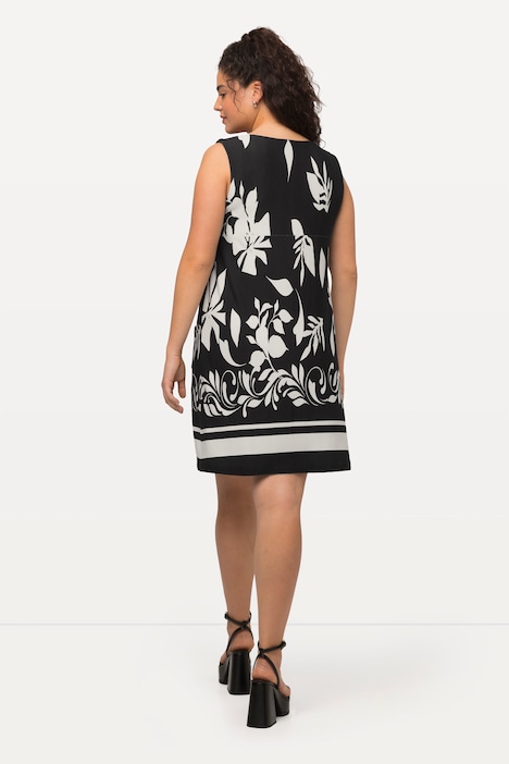 Black and White Sleeveless Ruffled Jersey Dress | More Dresses | Dresses