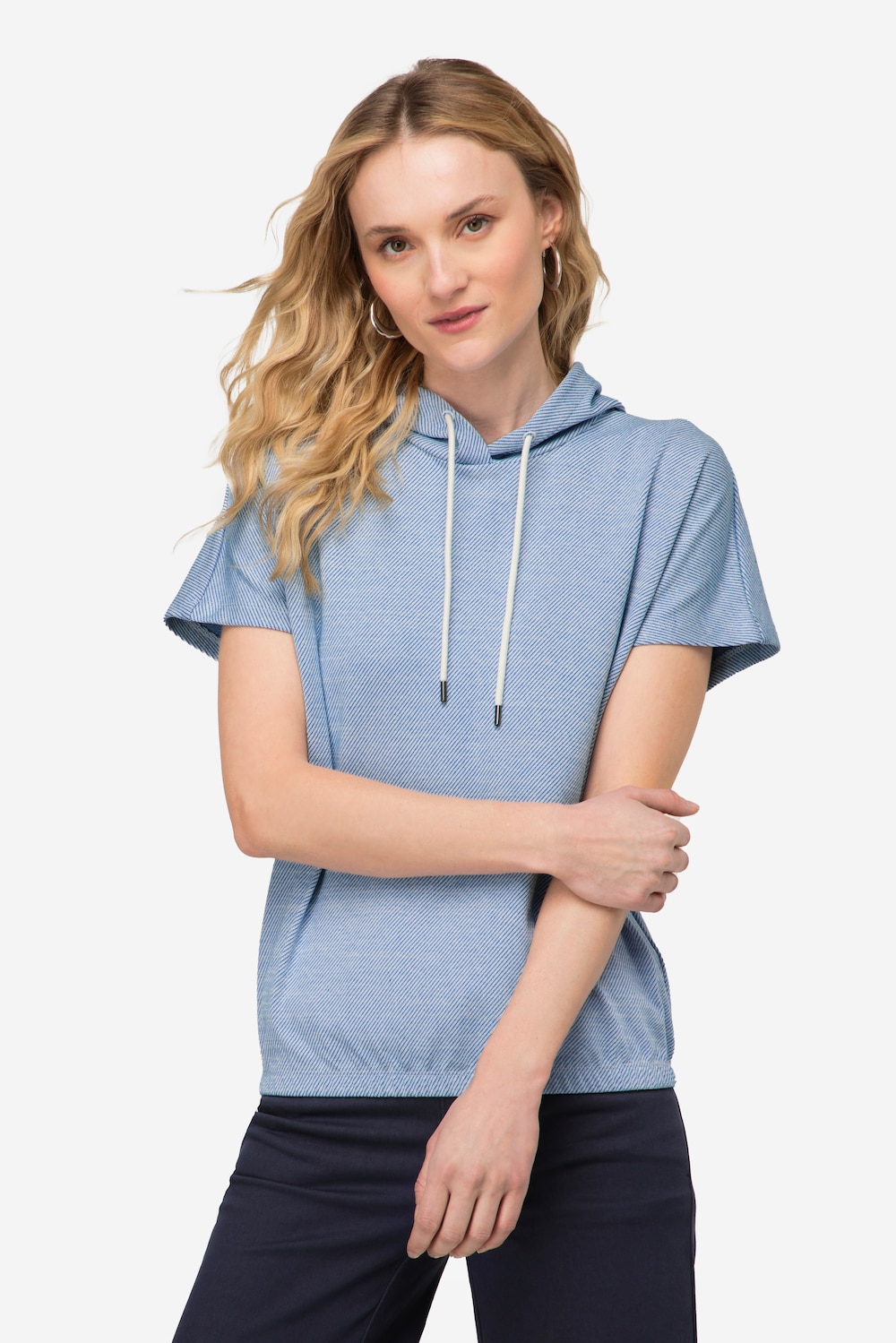 Große Größen Hoodie, Damen, blau, Größe: XL, Baumwolle/Viskose/Synthetische Fasern, LAURASON