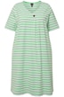 Midi šaty, proužky, A střih, výstřih do V, krátké rukávy