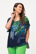 Sheer Layered Orchid and Toucan Print Blouse