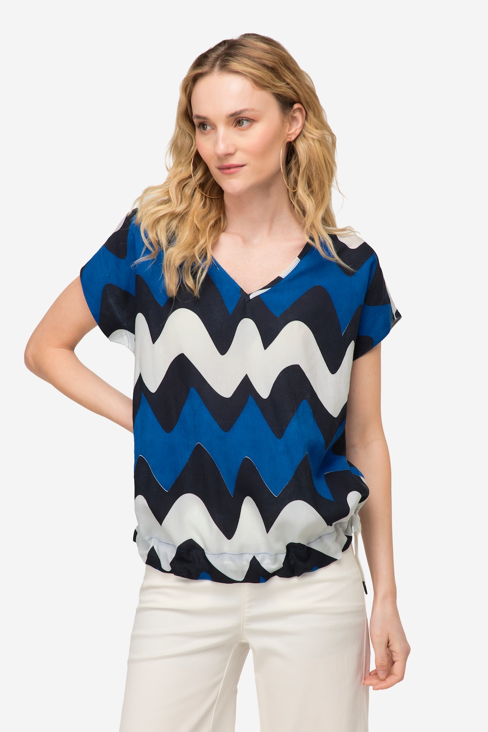 Große Größen Bluse, Damen, blau, Größe: M, Synthetische Fasern, LAURASON