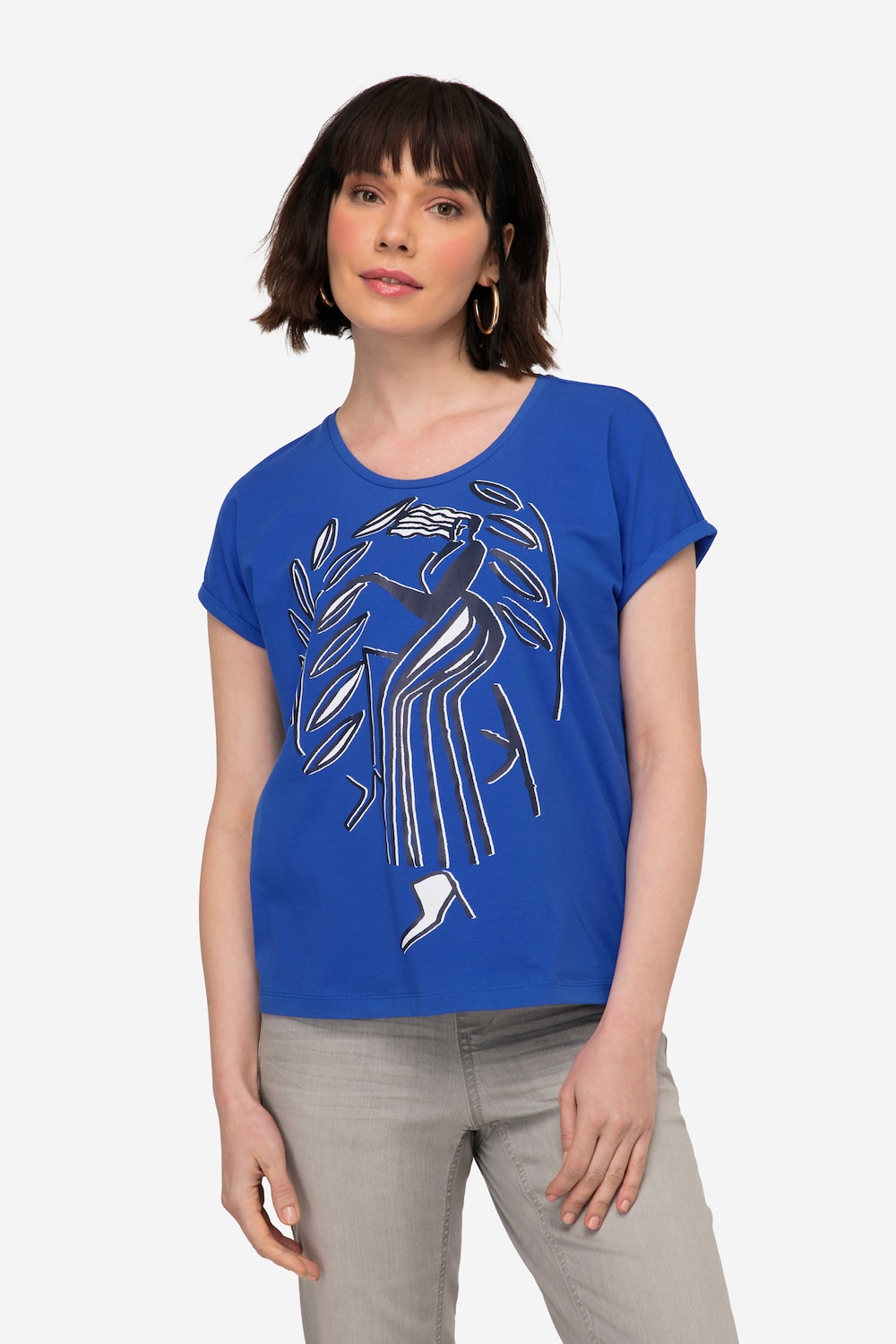 Große Größen T-Shirt, Damen, blau, Größe: S, Baumwolle, LAURASON