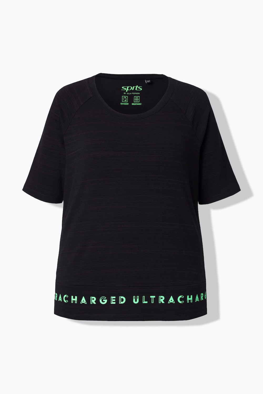 Stora storlekar T-shirt, Dam, svart, storlek: 50/52, Polyester/Viskos, Ulla Popken