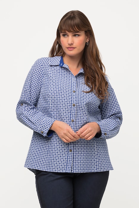 Checkered Floral Button Down Blouse | all Blouses | Blouses