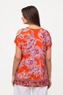T-shirt, roślinny nadruk, ozdobne tasiemki, rękaw 1/2, wycięcia
