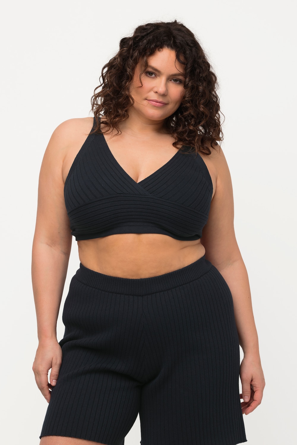 Große Größen BH-Top, Damen, blau, Größe: 50/52, Baumwolle, Ulla Popken