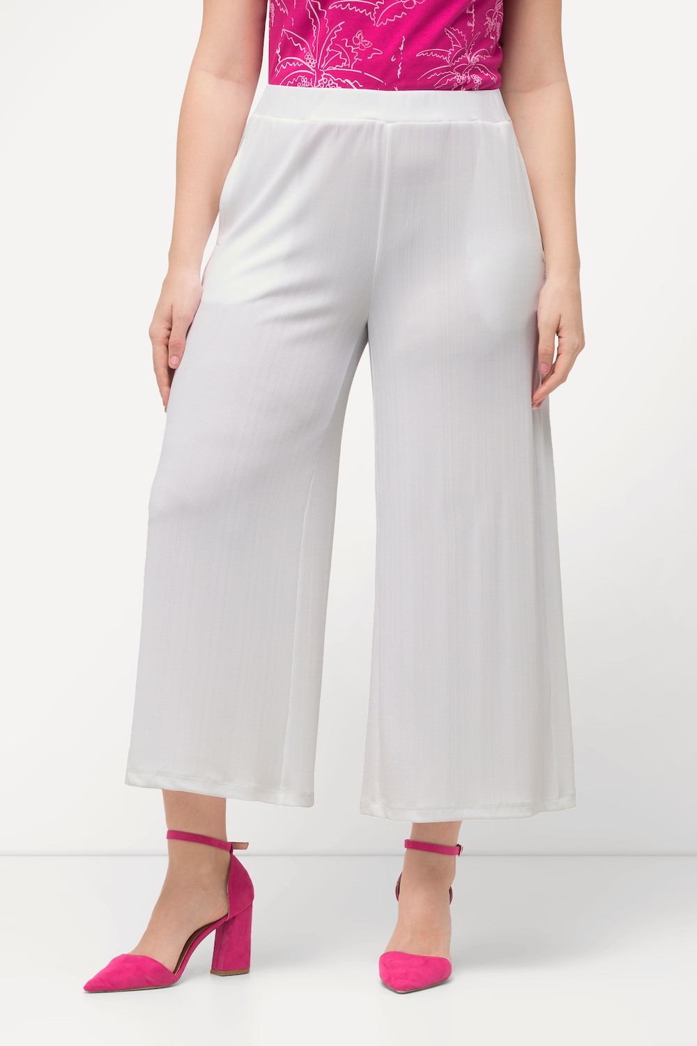 Große Größen Culotte, Damen, weiß, Größe: 54/56, Polyester, Ulla Popken