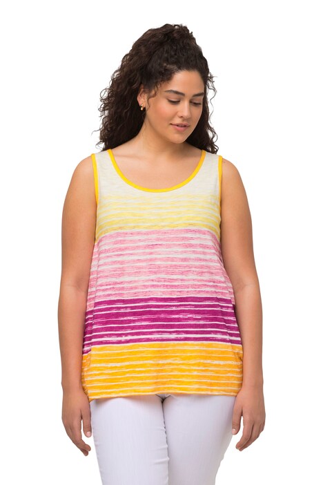Top, batikované pruhy, A střih, kulatý výstřih, bez rukávů