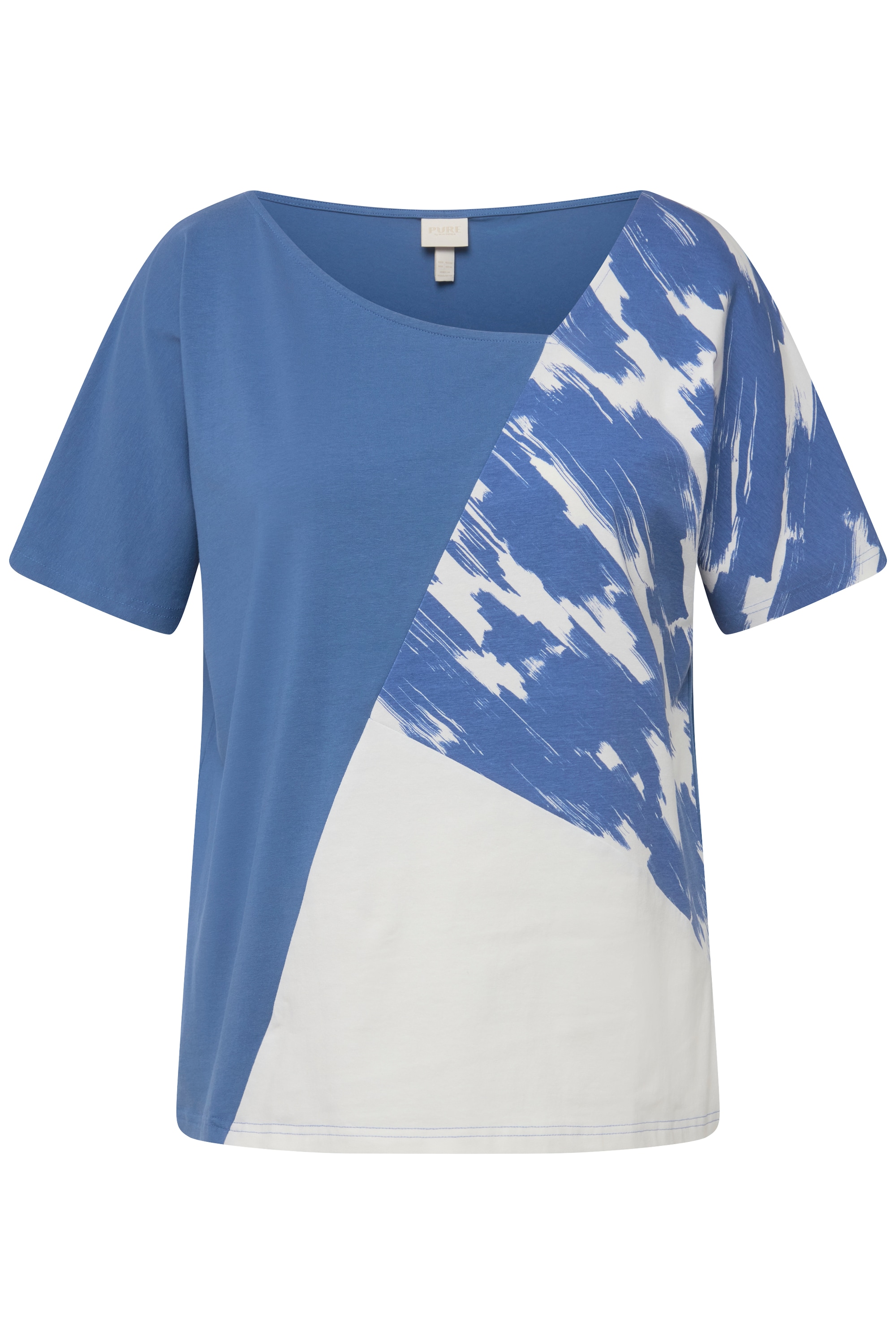 Ulla Popken Damen große Größen T Shirt asymmetrischer Ausschnitt Halbarm