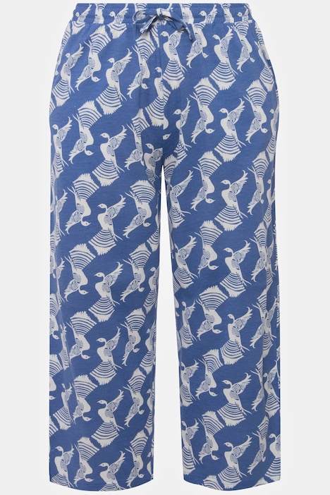 EcoCotton Pigeon Print Cropped Pajama Pants, Pajamas