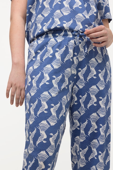 EcoCotton Pigeon Print Cropped Pajama Pants, Pajamas